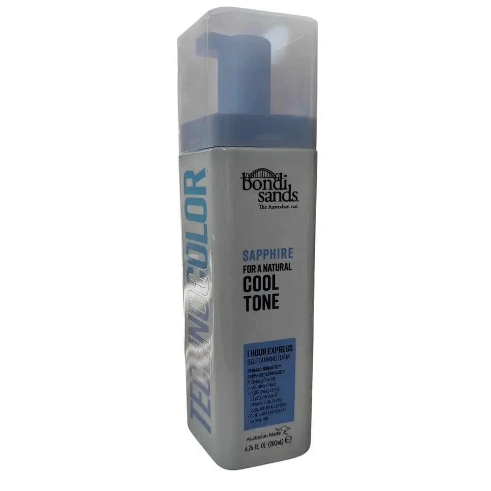 New Bondi Sands Technocolor Sapphire Cool Tone 1hr Self Tanning Foam 6.76oz